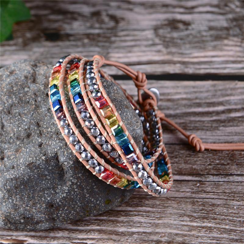 7 Chakra  Balancing  Natural Stone Wrap Bracelet