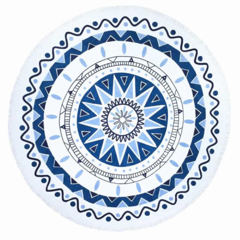 Pretty in Blue Abstract Mandala Yoga Tapestry