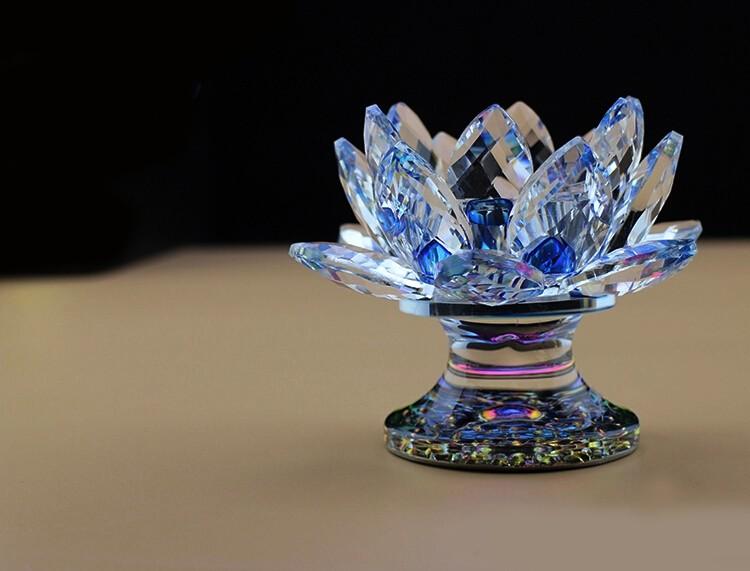 Feng Shui Crystal Lotus  Candle Holder