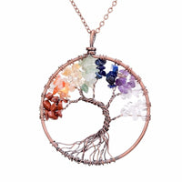 Thumbnail for 7 Chakra Tree Of Life Copper Pendant Necklace