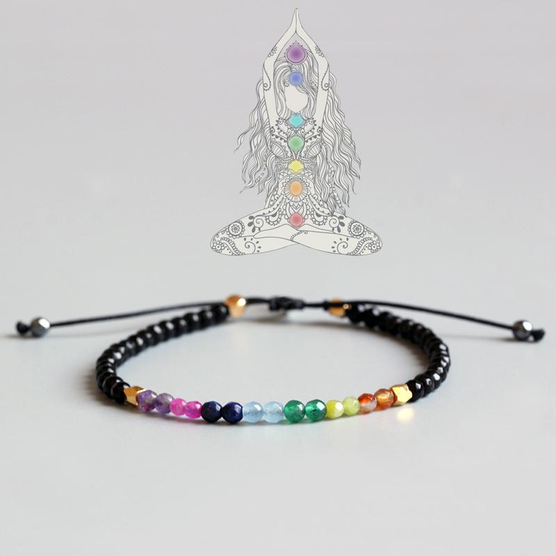 7 Chakra Slim Healing and Balance  Bracelet