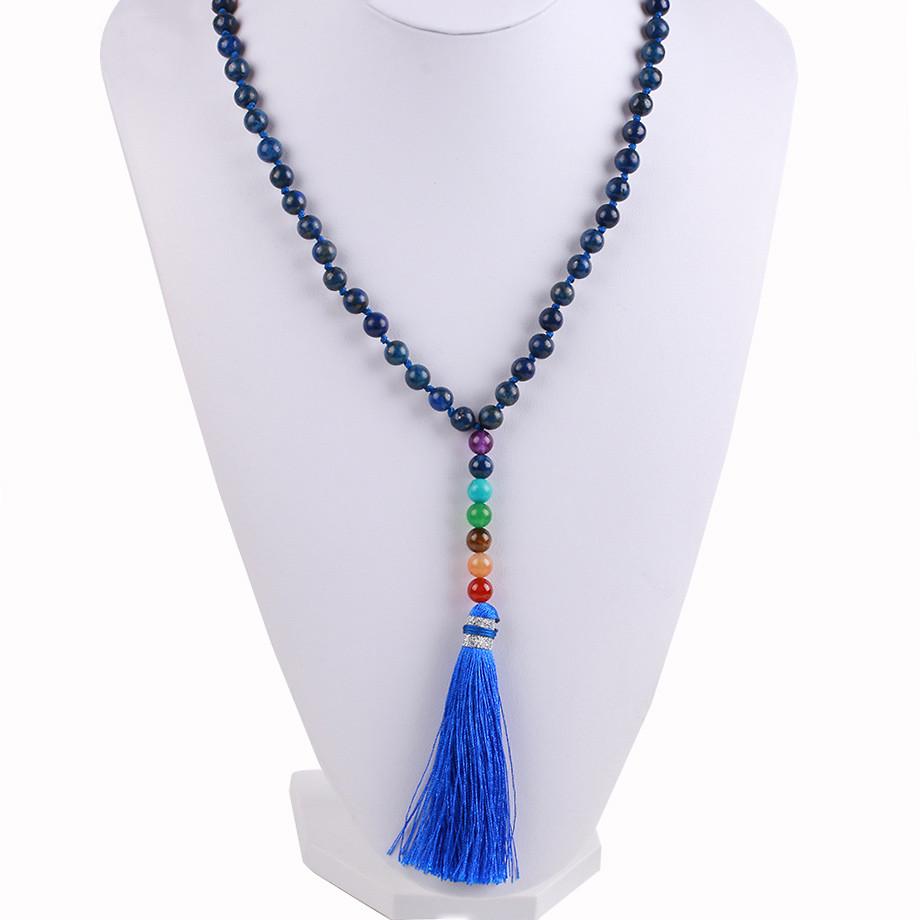 Natural 7 Chakra Tassel Mala Necklace