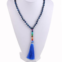 Thumbnail for Natural 7 Chakra Tassel Mala Necklace