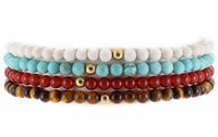 Thumbnail for Stylish Men's Set of 4 Natural Stone Bracelets for Great Energy Boost