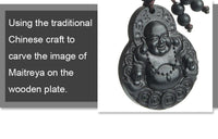 Thumbnail for Ebony Wood Laughing Buddha Key chain