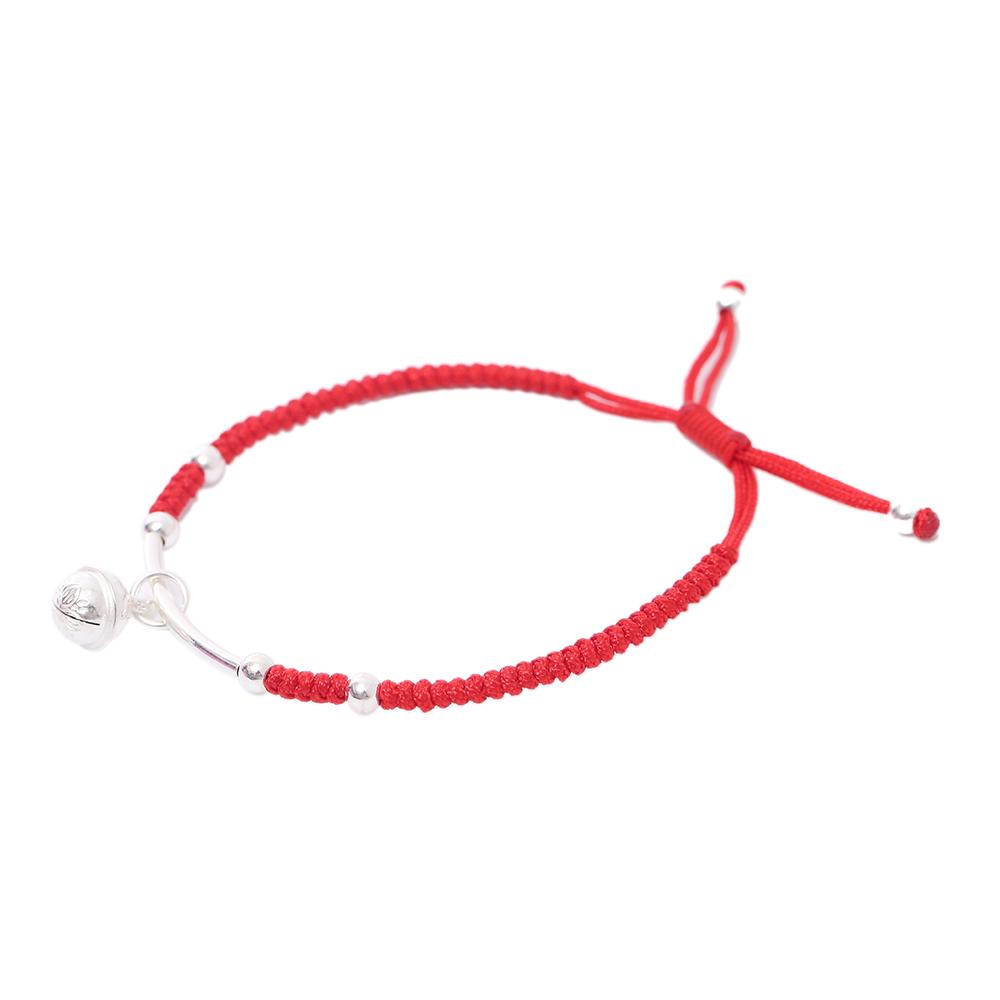 Lucky Red Rope Silver Bell Bracelet