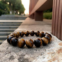 Thumbnail for CALM & PROTECT yourself with a Potent Tiger Eye & Lava Stone Mix Bracelet