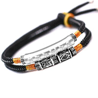 Thumbnail for PURE  SILVER Om Mani Padme Hum Charm Double Rope Tibetan  bracelet