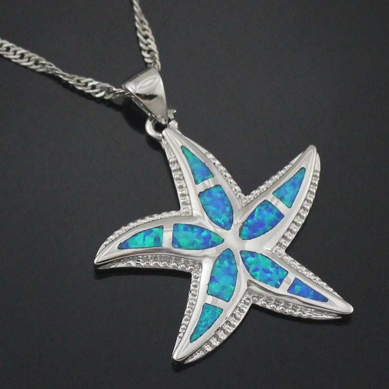 Opal Starfish Pendant