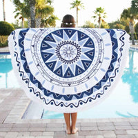 Thumbnail for Pretty in Blue Abstract Mandala Yoga Tapestry