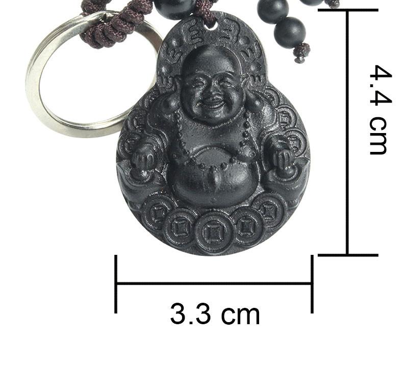 Ebony Wood Laughing Buddha Key chain