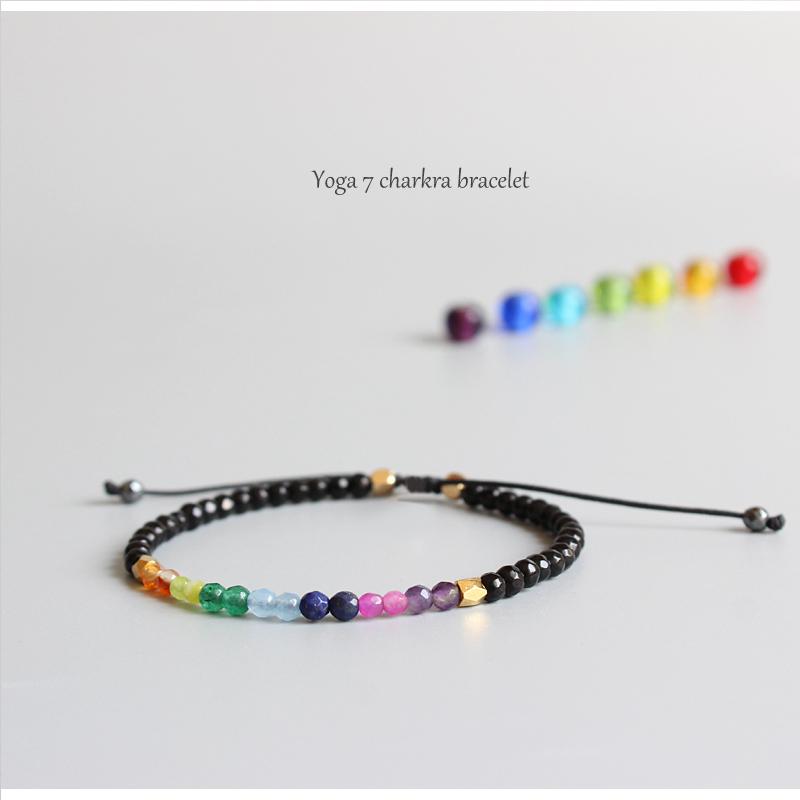 7 Chakra Slim Healing and Balance  Bracelet