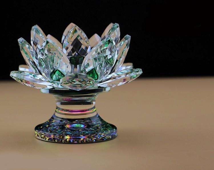 Feng Shui Crystal Lotus  Candle Holder