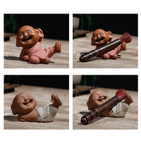 Thumbnail for Happy Smiling HandPainted Ceramic Monk Tea Pet Figurine