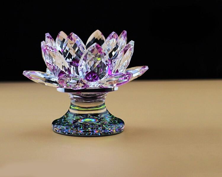 Feng Shui Crystal Lotus  Candle Holder