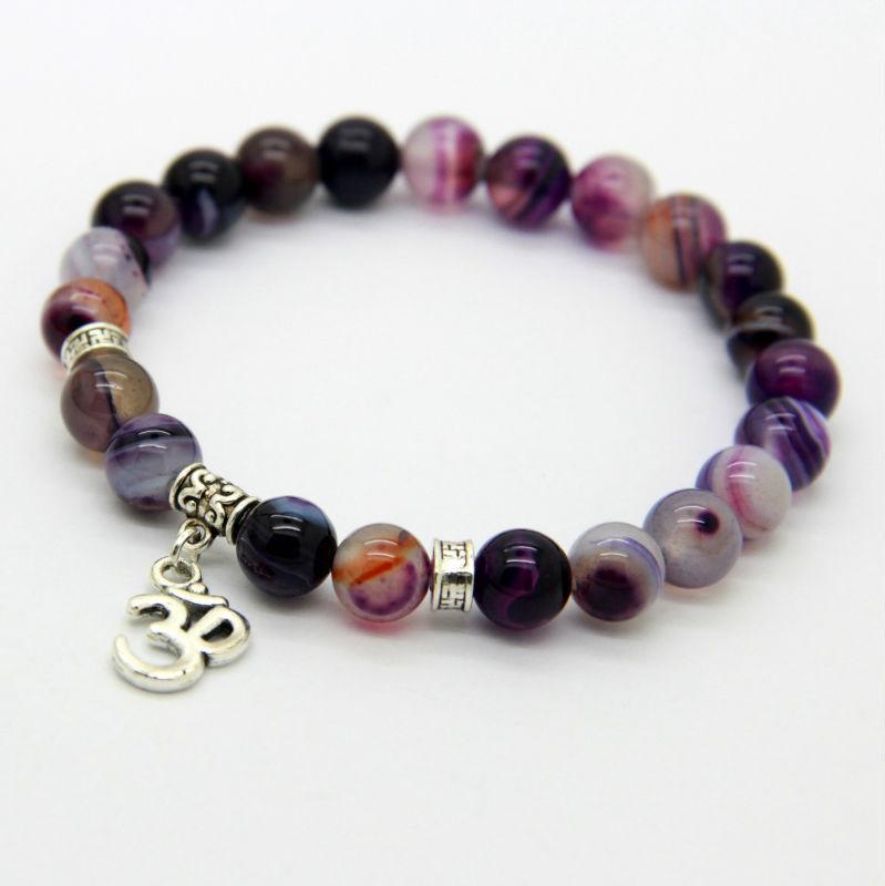 Natural Purple Agate Bracelet