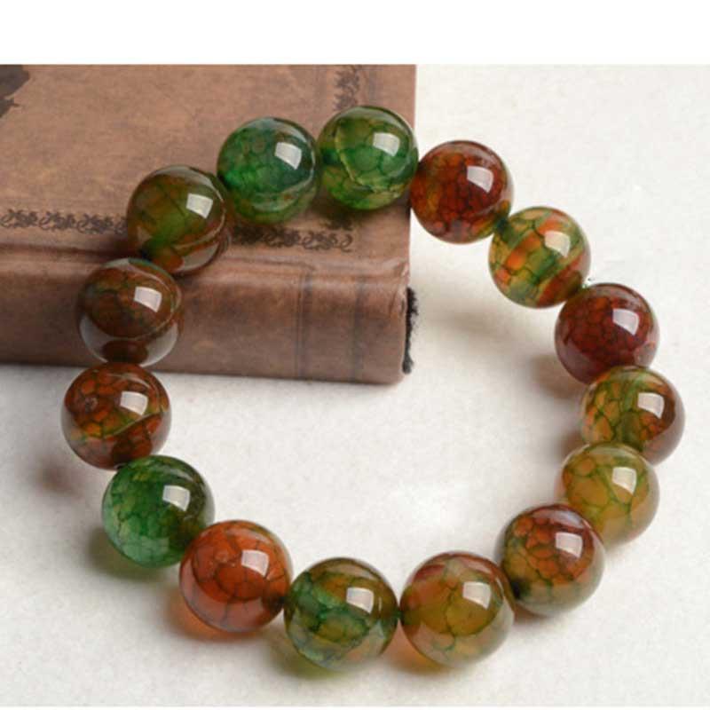 Glorious Natural Peacock Dragon Stone Healing Bracelet