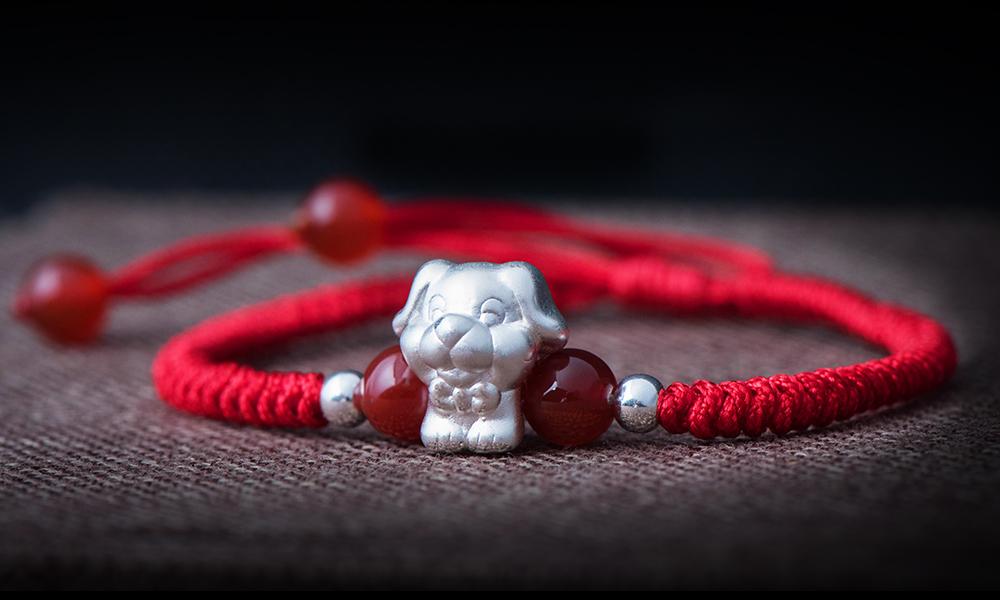 2022-The Year of the TIGER  ! Pure 999 Silver Chinese Zodiac Animal Red Rope bracelets