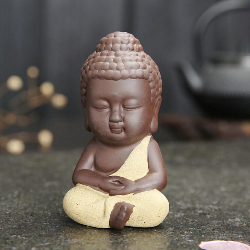 Hand Painted Buddha Tea Pet Miniature