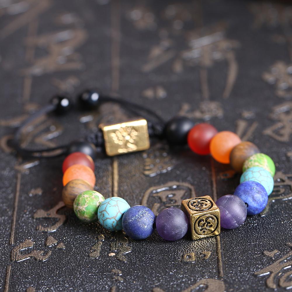 Handmade 7 Chakra Tree of Life and Om Charm Bracelet