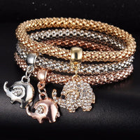 Thumbnail for Elephant Charm Bracelet with Austrian Crystals