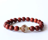 Thumbnail for Red Sandalwood with Lotus Flower Bracelet