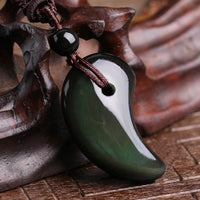 Thumbnail for Natural Rainbow Obsidian Wolf Tooth  Amulet Pendant Necklace
