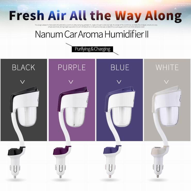 Car Humidifier for Aromatherapy with Dual USB ports