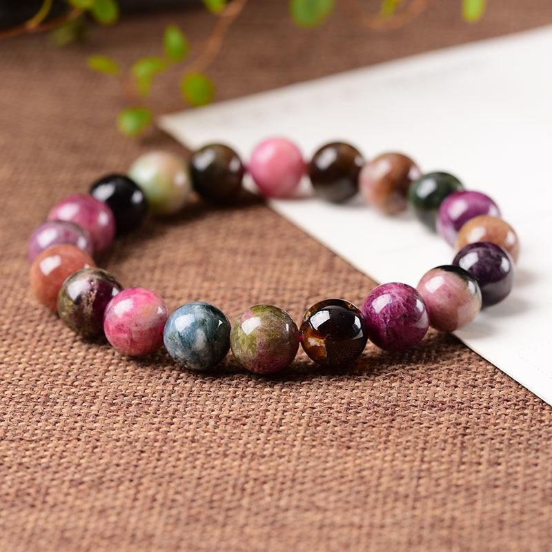 Premium Grade  8mm Rainbow Tourmaline SELF CONFIDENCE Bracelet