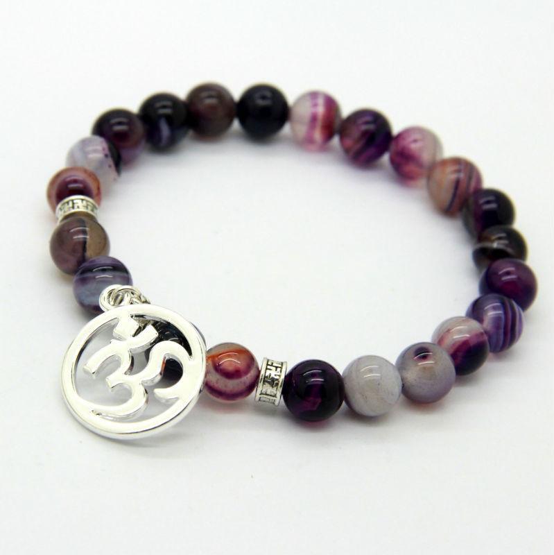 Natural Purple Agate Bracelet