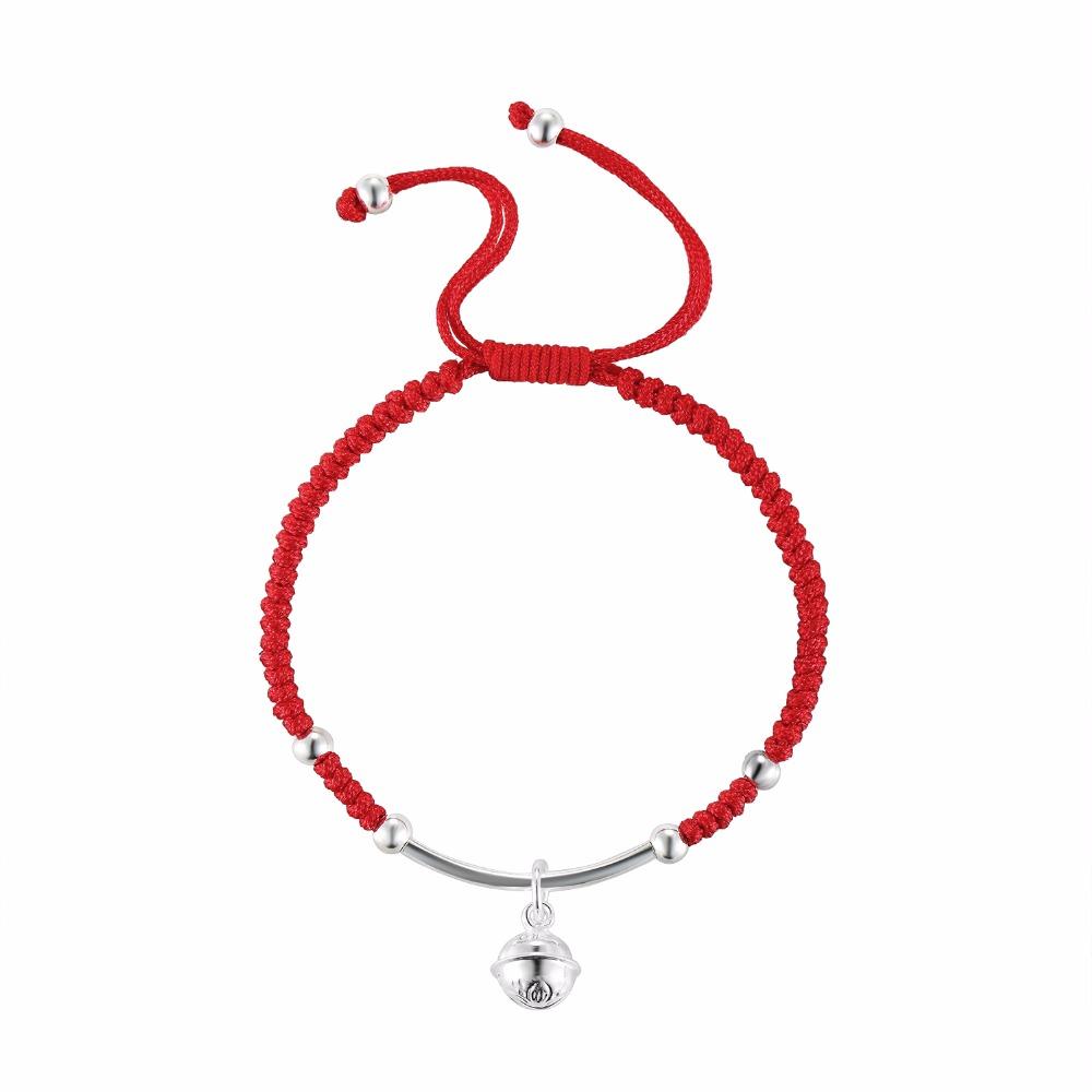 Lucky Red Rope 925 Sterling Silver Bell HARMONY Bracelet