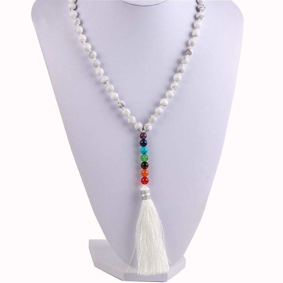 Natural 7 Chakra Tassel Mala Necklace