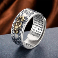 Thumbnail for Feng Shui LUCKY PIXIU with Heart Sutra Ring