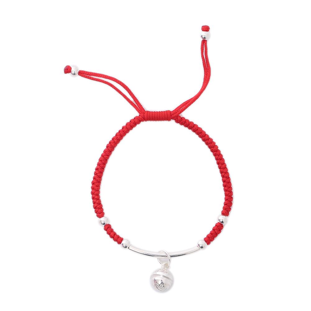 Lucky Red Rope Silver Bell Bracelet