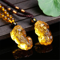 Thumbnail for Natural Citrine Pixiu Necklace- Attract WEALTH & JOY into your Life.