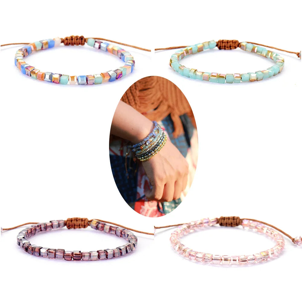 Hand Made Natural Crystal Bead Friendship Bracelet