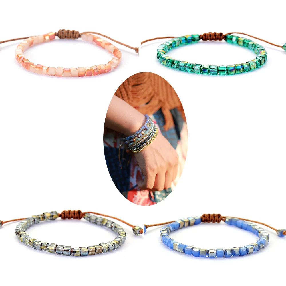 Hand Made Natural Crystal Bead Friendship Bracelet