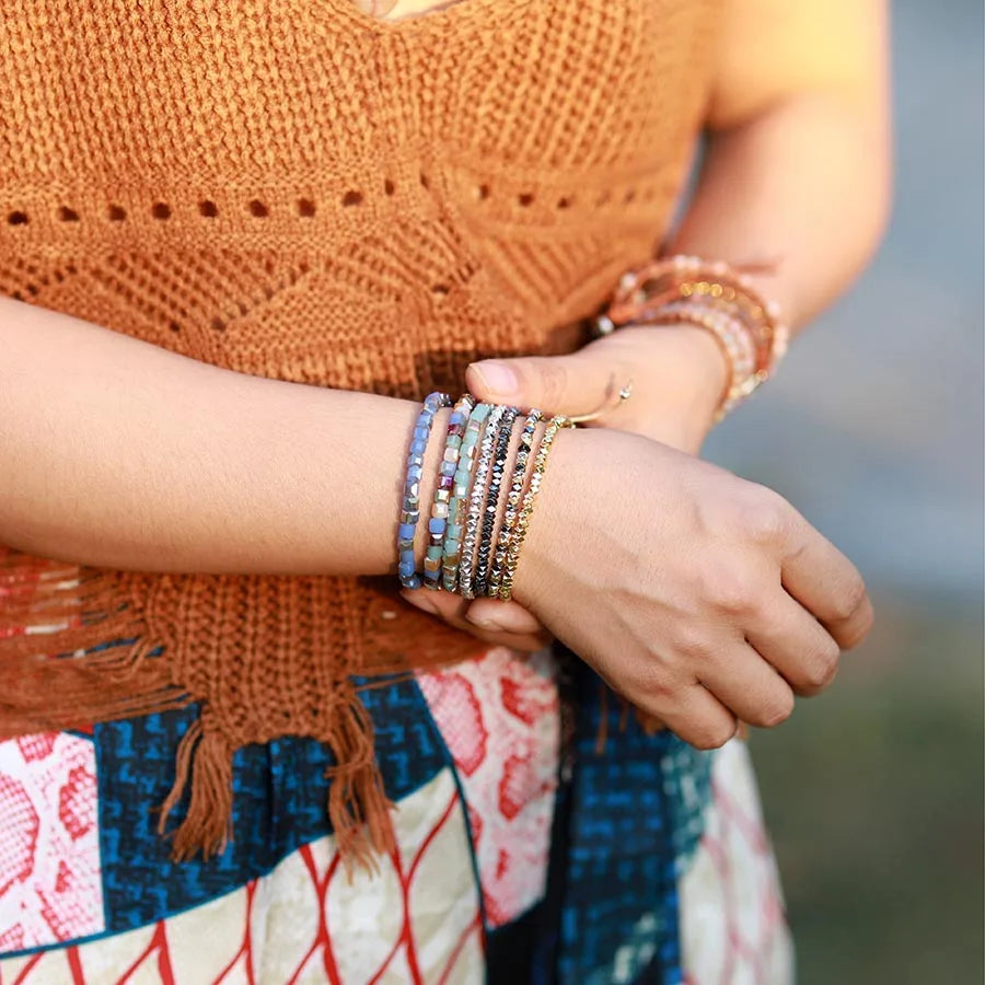 Hand Made Natural Crystal Bead Friendship Bracelet