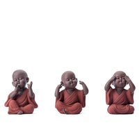 Thumbnail for Buddha Tea Pet See/Speak/Hear no Evil Figurines