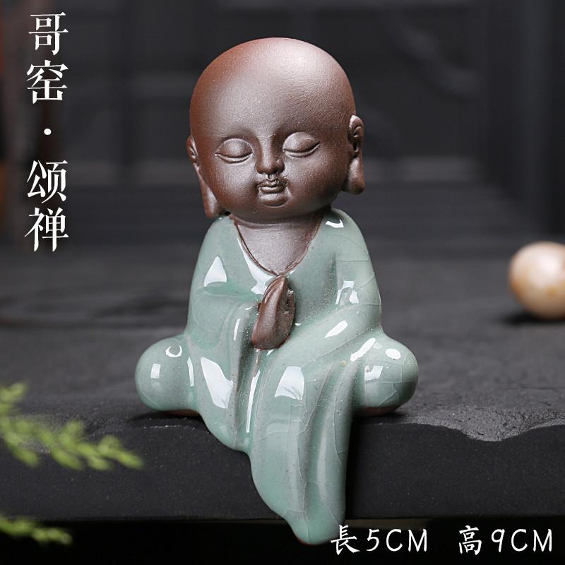 Calming Handmade Little Monk Tea Pet Figurine-Glazed & Matte Finish