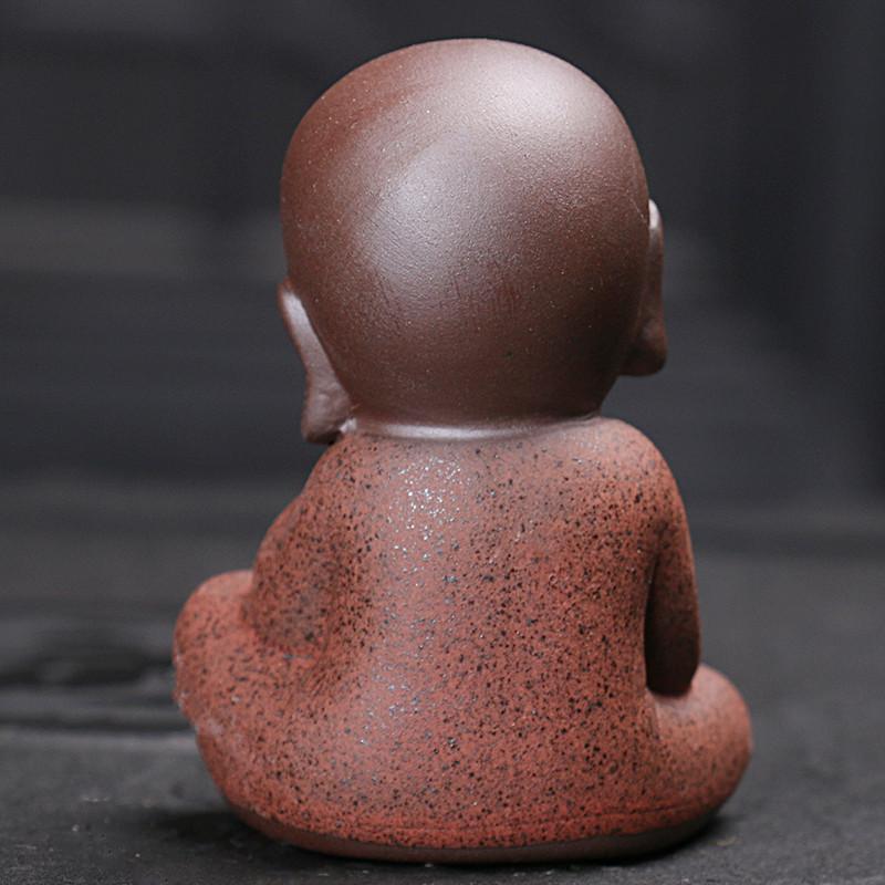 Calming Handmade Little Monk Tea Pet Figurine-Glazed & Matte Finish