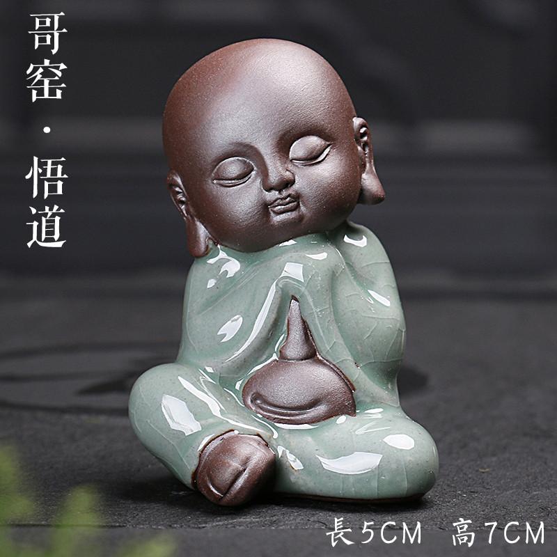 Calming Handmade Little Monk Tea Pet Figurine-Glazed & Matte Finish