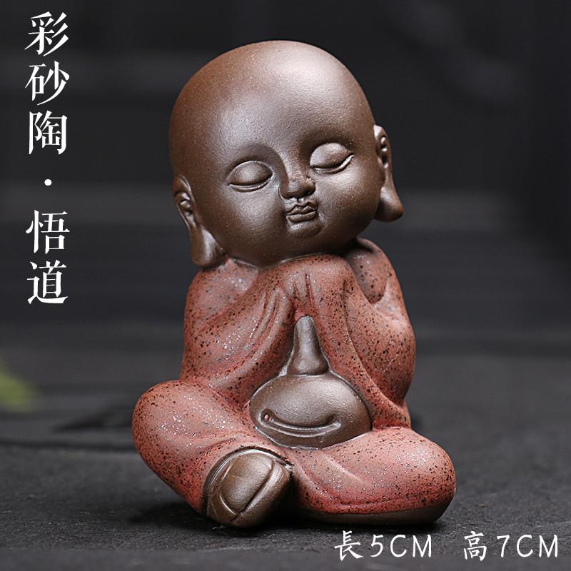 Calming Handmade Little Monk Tea Pet Figurine-Glazed & Matte Finish