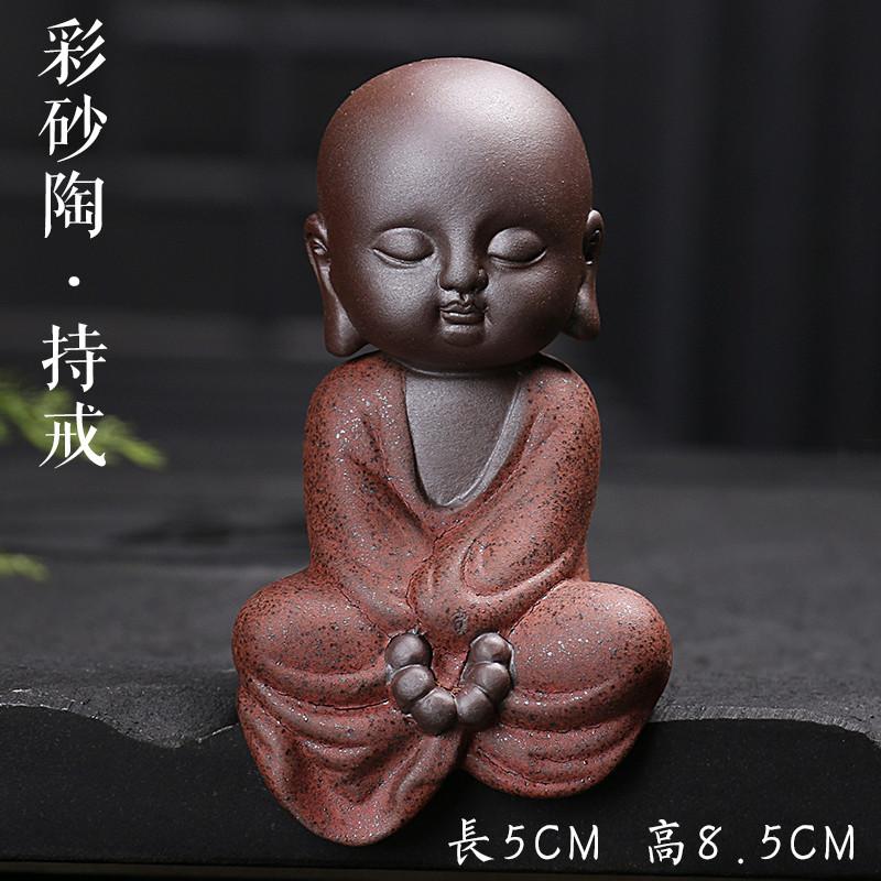 Calming Handmade Little Monk Tea Pet Figurine-Glazed & Matte Finish