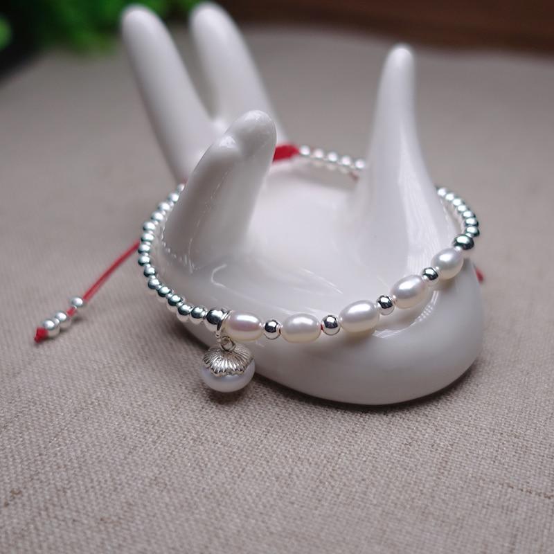 Freshwater Baroque Pearls & Silver INTEGRITY  Red Rope Bracelet