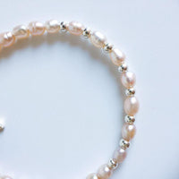 Thumbnail for Freshwater Pink Baroque Pearls & Sterling Silver Wing SINCERITY Rope Bracelet