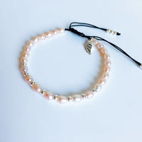 Thumbnail for Freshwater Pink Baroque Pearls & Sterling Silver Wing SINCERITY Rope Bracelet