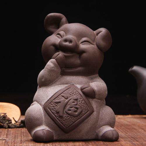 Lovable Handmade Pig Tea Pet Figurine-2 Styles