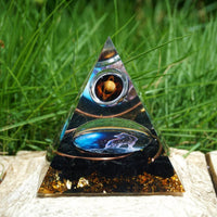 Thumbnail for #110-Handmade Obsidian CAPRICORNUS & SATURN 'WISDOM' ORGONITE Pyramid