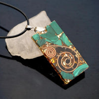 Thumbnail for 55-Handmade Black Tourmaline & Malachite 'GOOD VIBES' ORGONITE Necklace